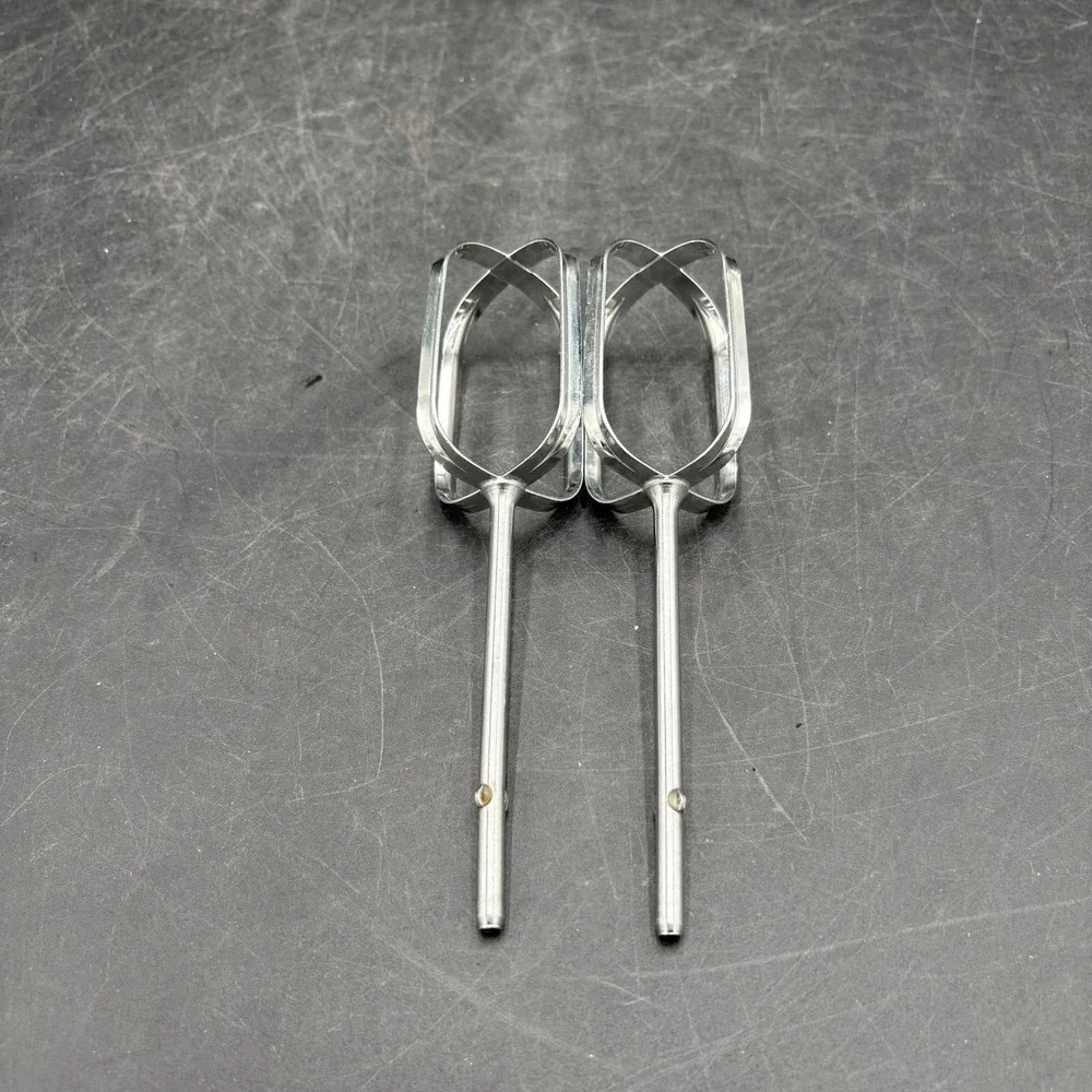 Vtg 1970s Set of 2 Hand Mixer Beaters Replacement Chrome Metal